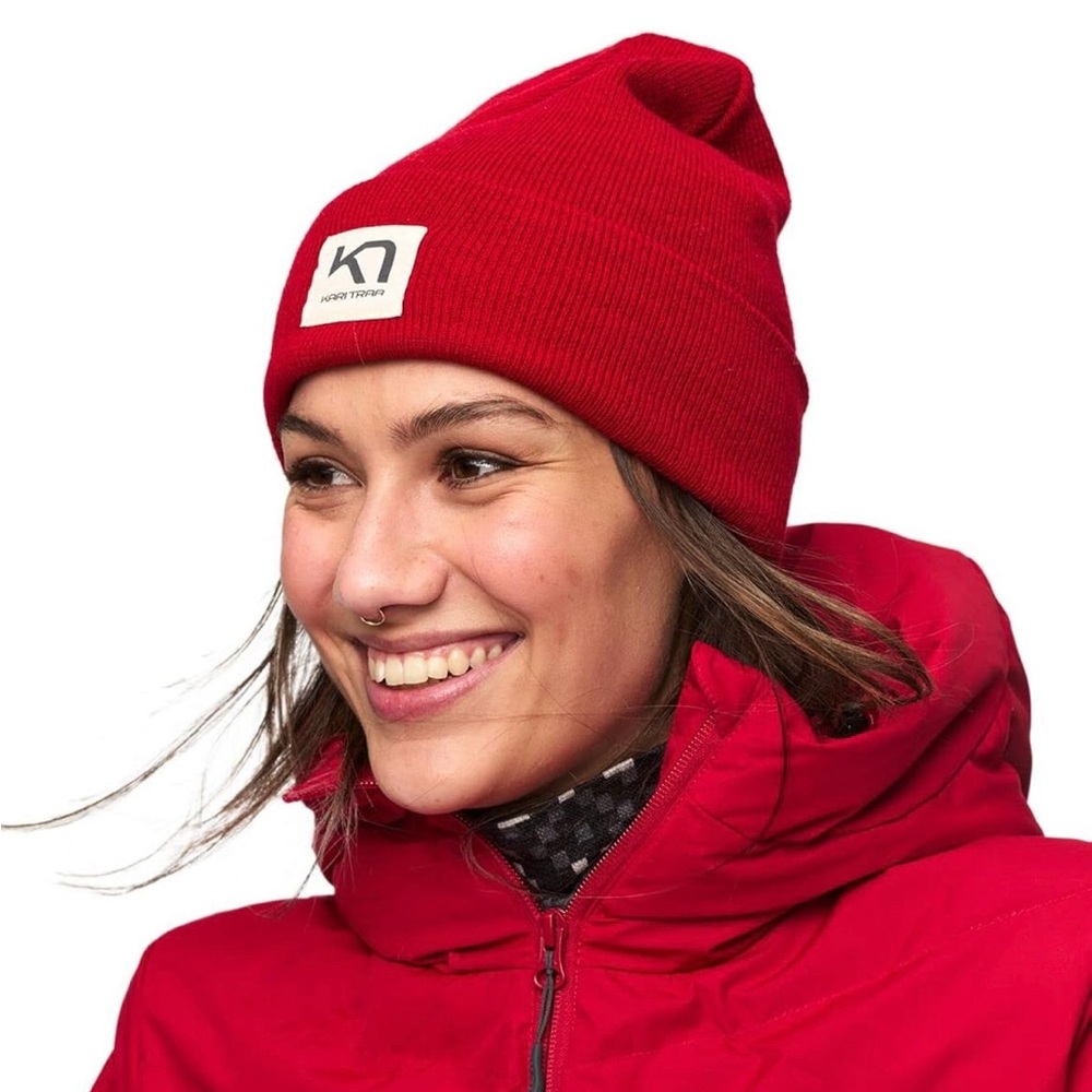 *NWOT* Kari Traa Women’s Rothe Beanie Hat in Heat Red (one size) - Picture 2 of 9